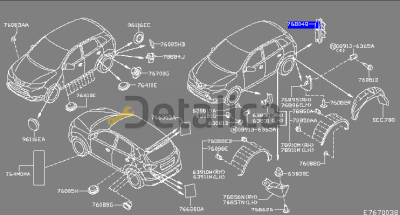 Расширитель арки крыла передний правый для Ниссан Кашкай J11E анг.