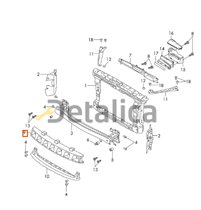 Абсорбер переднего бампера для Шкода Йети от 2013 оригинал