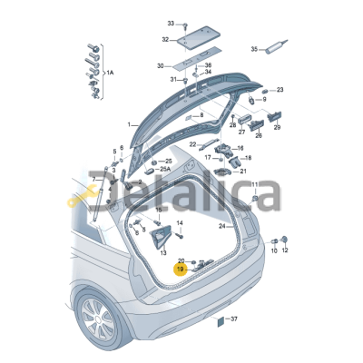 Ответная часть замка для Ауди А1 от 2010 оригинал