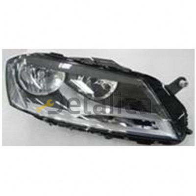 Фара правая с регулятором мотора для Фольксваген Пассат Б7 от 2005 (Depo) внутри чёрная
