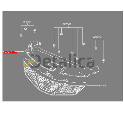 Накладка замка капота ( решетки радиатора ) для Ниссан Тиида С13