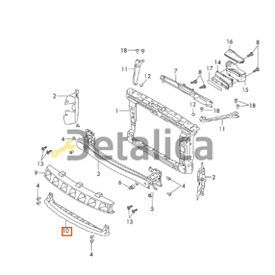 Траверса переднего бампера нижняя для Шкода Йети от 2013 оригинал