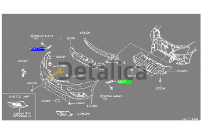 Крепление переднего бампера левый для Ниссан Тиида С13 оригинал