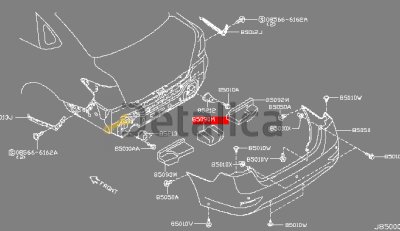 Наполнитель заднего бампера центральный ( абсорбер ) Ниссан Центра В17
