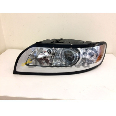 Фара левая с регулятором мотора внутри серебристо-серая для Вольво S40/V50