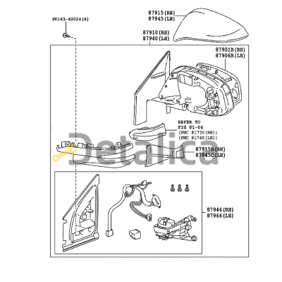 Крышка зеркала левая черная оригинал для тойота рав 4 от 2013