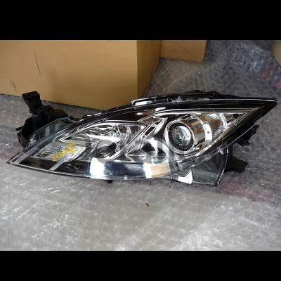 Фара левая для Мазда 6 2008-2009 внутри чёрная