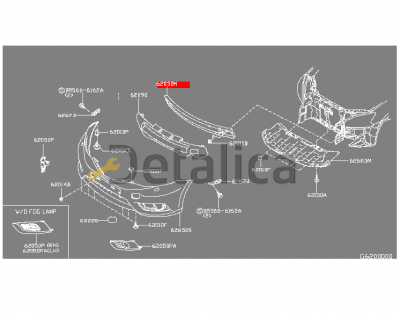 Усилитель переднего бампера для Ниссан Тиида С13 оригинал