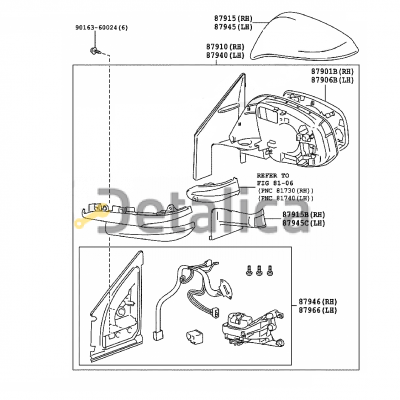 Крышка зеркала правая черная оригинал для тойота рав 4 от 2013