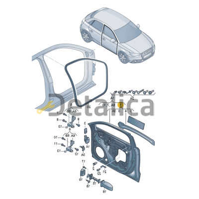 Дверь передняя правая для Ауди А1 от 2010 оригинал