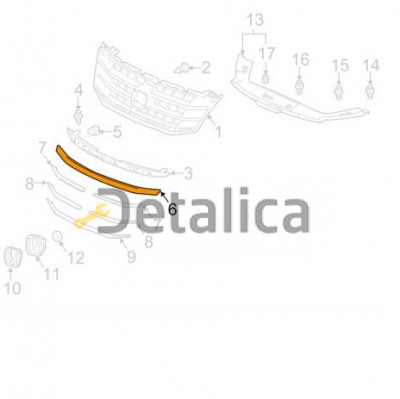 Молдинг решетки радиатора на капот хром для хонда аккорд кросстур от 2010