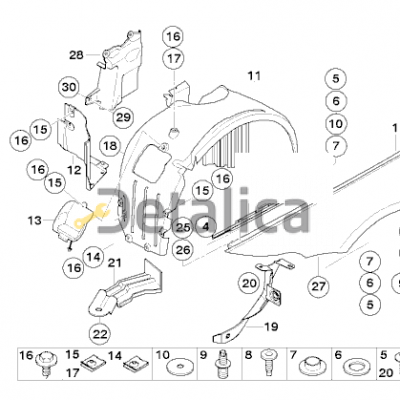 Подкрылок передний левый для БМВ Е63 645-650 API