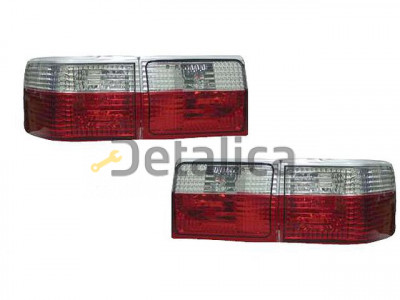 AUDI 100 фонарь задн внешн+внутр л+п (комплект) (3шт) тюнинг прозрач хрустал красн
