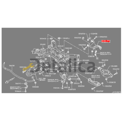 Рычаг задней подвески правый верхний для Ниссан Патфайндер Р52 оригинал