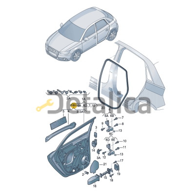 Дверь задняя левая для Ауди А1 от 2010 оригинал