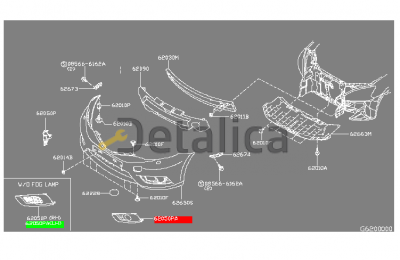 Рамка фары противотуманной левой для Ниссан Тиида С13 оригинал