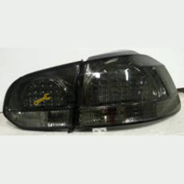 Фонарь задний внешний + внутренний лев + прав тюнинг комплект хрусталь с диод внутри хром , стекло тонированное для Фольксваген Гольф 6 хэтчбэк от 2009 (Depo)