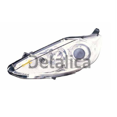 Фара левая с регулятором мотора линзованная внутри хром для Форд Фиеста