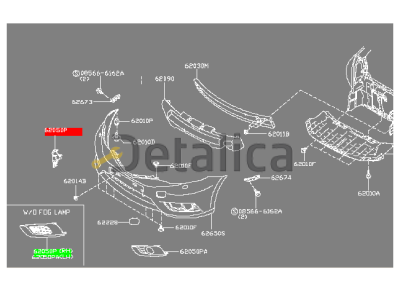 Заглушка фары противотуманной правой для Ниссан Тиида С13 оригинал