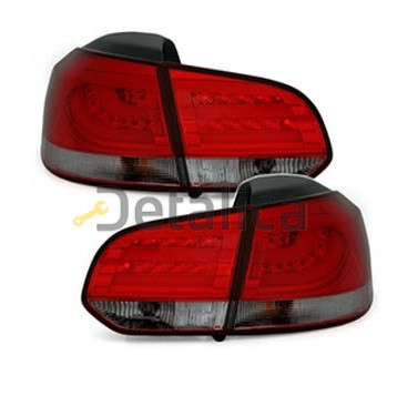 Фонари задние тюнинг-комплект светящиеся секциями внутри красно-тонированные для Фольксваген Гольф 6 от 2009  (Eagle Eyes) хэтчбэк