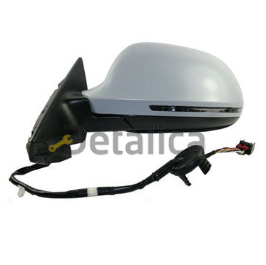 Зеркало левое 5ти дв электрическое с подогревом и ук поворота для Ауди А3 от 2008 (Тайвань) грунт aspherical