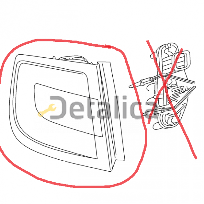 Фонарь задний правый (без платы) для Шкода Рапид оригинал