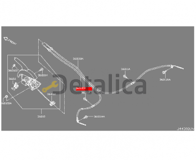 Трос ( ручника ) стояночного тормоза левый для Ниссан Центра В17