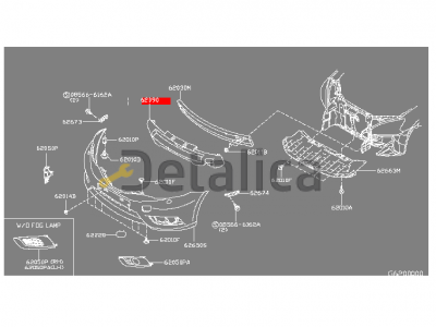 Заглушка фары противотуманной левой для Ниссан Тиида С13 оригинал