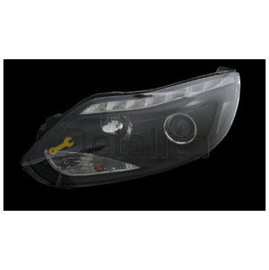 Фары комплект-тюнинг линзованная с регулятором мотора диод JUNYAN внутри черная для Форд Фокус 3