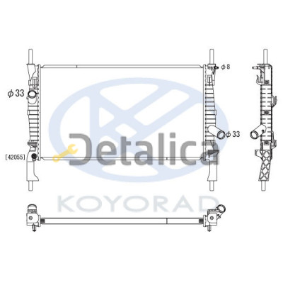 Радиатор охлаждения для Ford Transit Koyo Япония без кондиционера