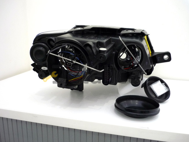 Фары тюнинг-комплект с регулятором мотора линза с 2 светящимися ободками внутри хром для Фольксваген Пассат Б6 от 2005 (Depo)