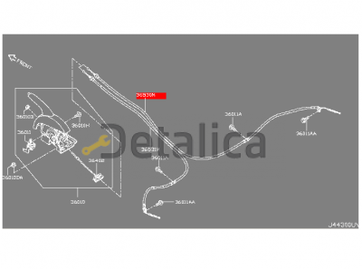 Трос ( ручника ) стояночного тормоза правый для Ниссан Центра В17