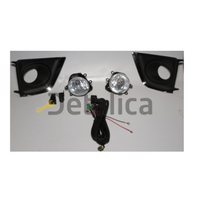 Фары противотуманные комплект с проводкой кнопкой решетки бампера хром для Тойота Королла Е180 от 2013 Стекло