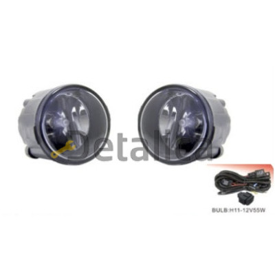 Фары противотуманные для Ниссан Тиида комплект с проводами и кнопкой