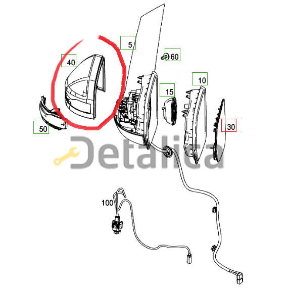 Крышка зеркала левая Mercedes W447 V250 V-Class original