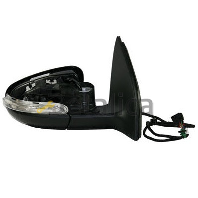 Зеркало правое электрическое с подогревом и указателем поворота с крышкой для Фольксваген Гольф 6 от 2009 (Китай)