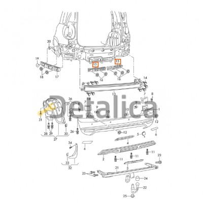 Накладка с зажимом левая для Шкода Йети от 2013 оригинал