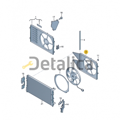 Корпус диффузора вентилятора охлаждения для Ауди А1 от 2010 оригинал