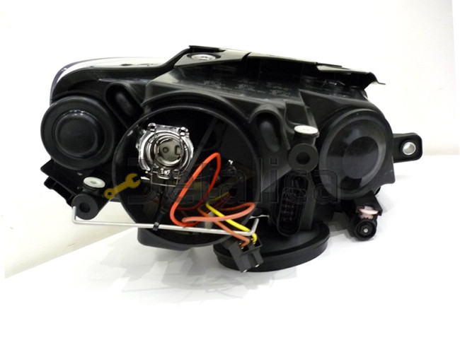 Фара левая с рег мотора линзованная внутри хром для Фольксваген Пассат Б6 от 2005 (Depo)