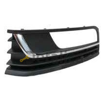 Решетка бампера передняя левая с хром молдингом для Фольксваген Пассат Б7 от 2011 (Тайвань) темно-серая