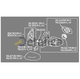  Зеркало правое электрическое для Ниссан Сентра B17 Polyway