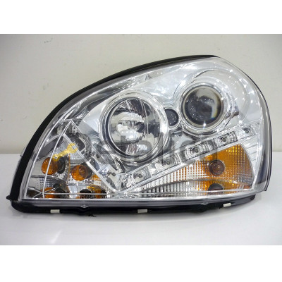 Фары комплект-тюнинг DEVIL EYES внутри хром для Хендай Туксон от 2004 (Sonar)