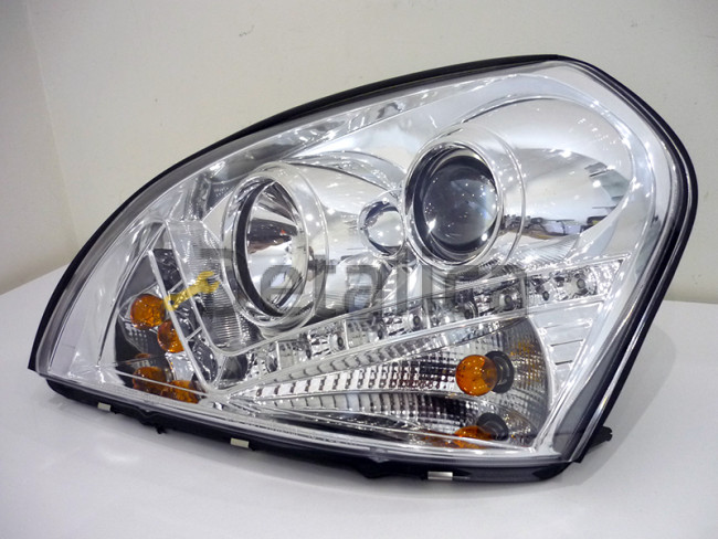 Фары комплект-тюнинг DEVIL EYES внутри хром для Хендай Туксон от 2004 (Sonar)