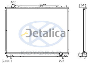 Радиатор охлаждения Митсубиси Pajero III {(500x695mm)} (бензин) MT (KOYO)