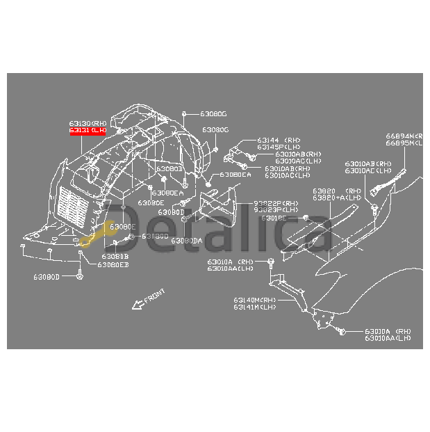 Подкрылок переднего крыла левый для Ниссан Патфайндер Р52 оригинал