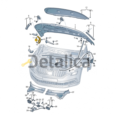 Петля капота левая для Шкода Кодиак оригинал