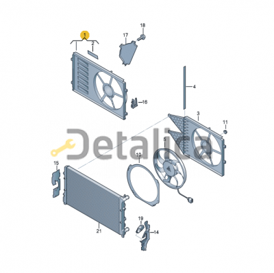 Корпус диффузора вентилятора охлаждения для Ауди А1 от 2010 оригинал