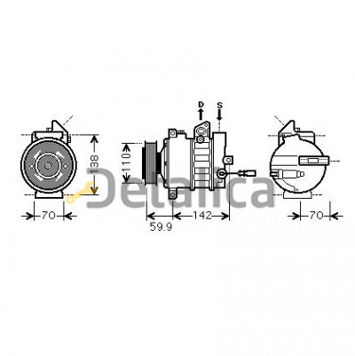 Компрессор кондиционера для Фольксваген Кадди от 2004 (Ava)
