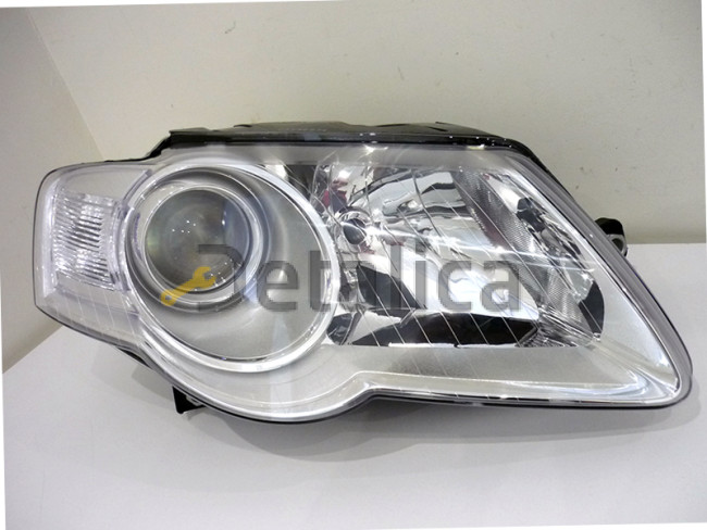 Фара правая с рег мотора линзованная внутри хром для Фольксваген Пассат Б6 от 2005 (Depo)