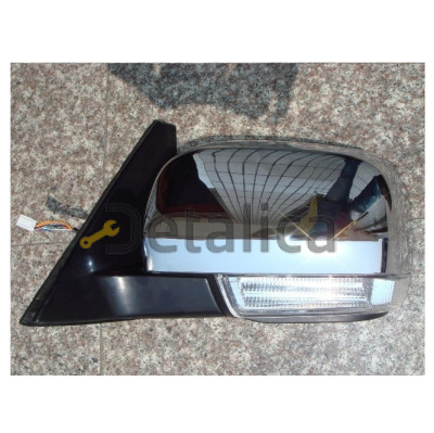 Зеркало левое электрическое с подогревом автоскладывающееся указатель поворота подсветка хром для митсубиси паджеро от 2007